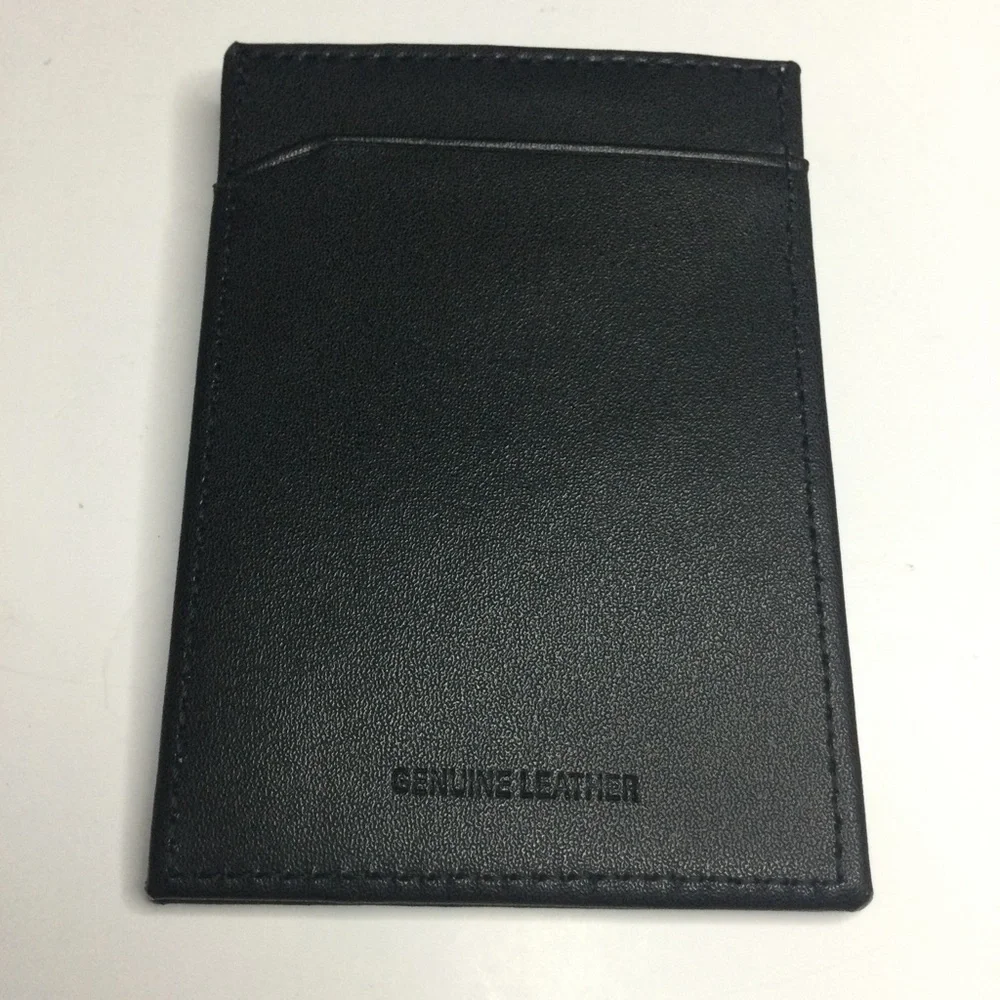 ORIGINAL PENGUIN BLACK LEATHER CARD CASE 4” x 2.75” NEW